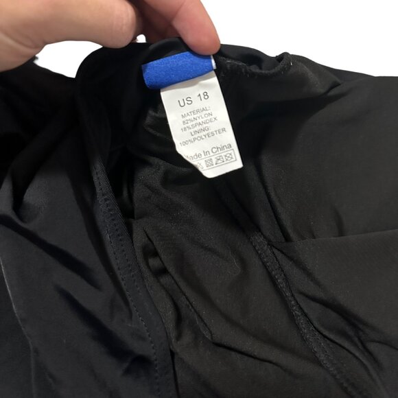 Women's Plus Size Ruched Black Tankini Swimsuit Top Size 18 - Picture 11 of 12